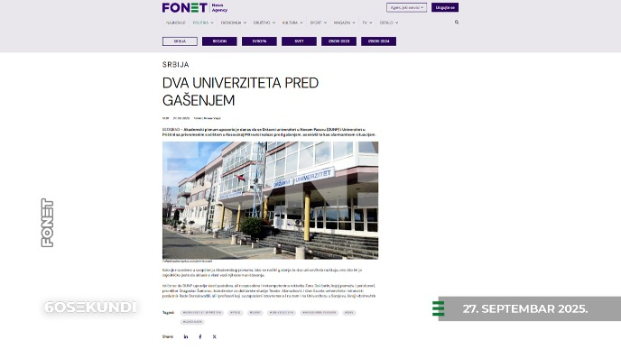 Vesti u 60 sekundi